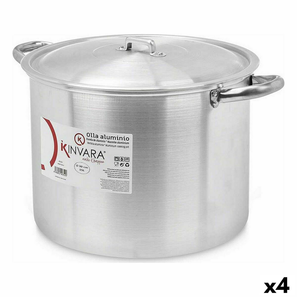  Home Basics Caldero de aluminio de 14 unidades con tapa de  vidrio : Hogar y Cocina